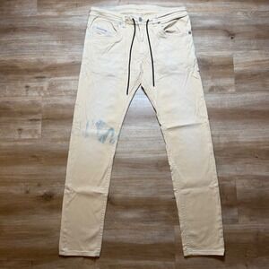 Diesel Thommer-Y-NE JoggJeans Mens 32x32 Beige Slim Fit Drawstring Pants R670M